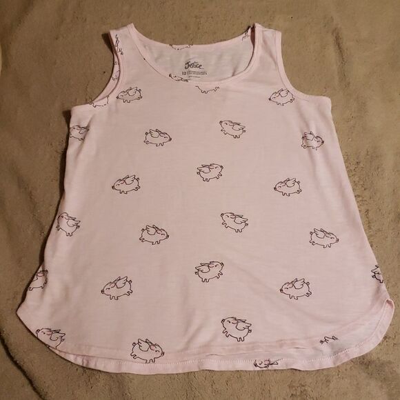 ❤ 3/$20 Justice pink tank shirt. Size 12. - Picture 1 of 5